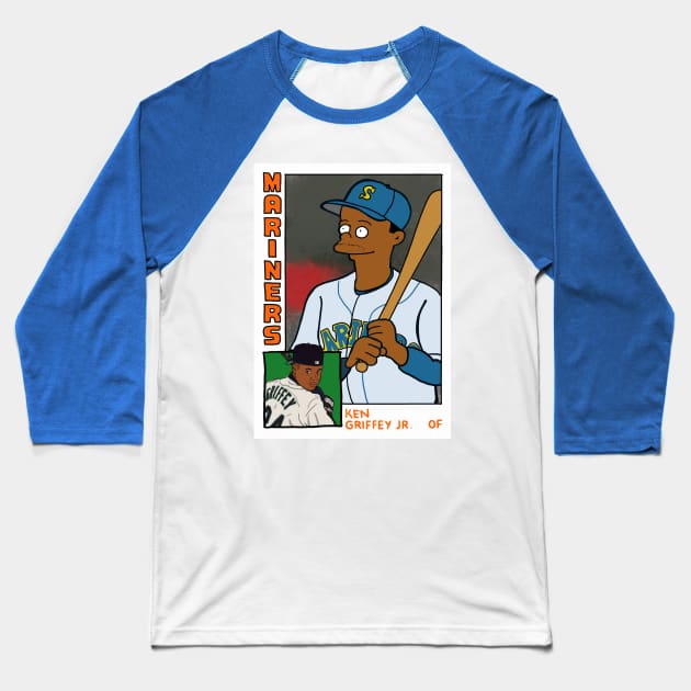 Homer at the Bat KEN GRIFFEY JR Simpsons Parody MARINERS Baseball Card T-Shirt Baseball T-Shirt by cousscards